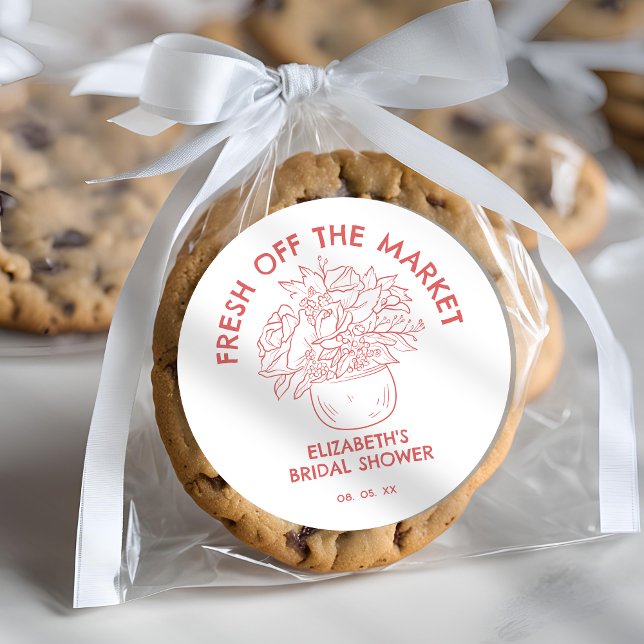 Sticker Rond Mariage Réception de mariage corail fraîchement so (Créateur téléchargé)