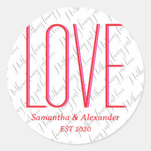 Sticker Rond Mariage Rien Fantastique Couple Personnalisé Moder