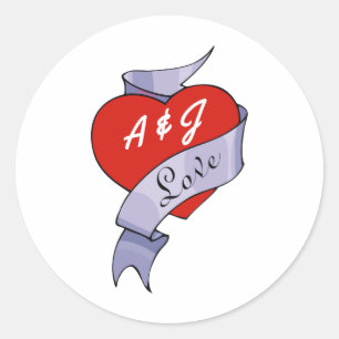 Sticker Rond Mariage Rock and Roll