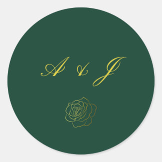 Sticker Rond Mariage Romance Émeraude