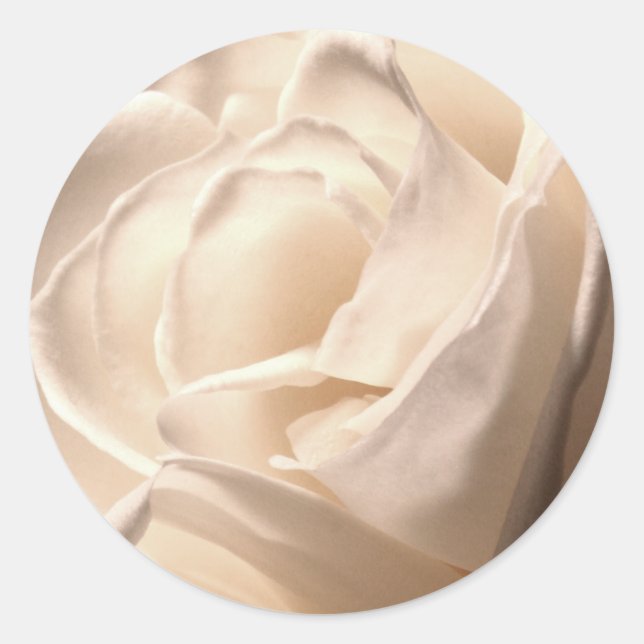 Sticker Rond Mariage Rose blanche Sceau large (Devant)