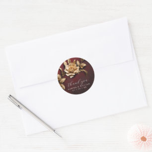 Sticker Rond Mariage rose d'or merci