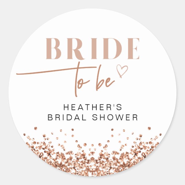 Sticker Rond Mariage Rose Gold Blush Rose Future Mariée Shower (Devant)