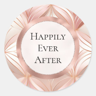 Sticker Rond Mariage Rose Pearl