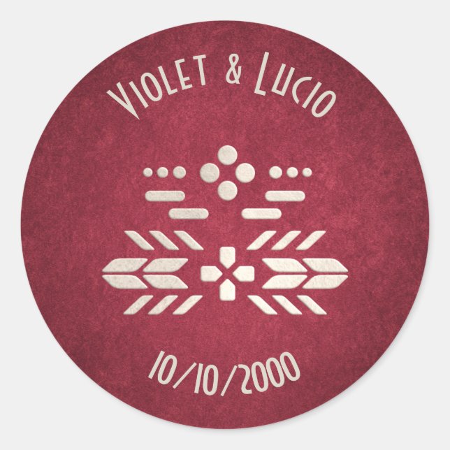 Sticker Rond Mariage rouge Geek de jeu vidéo (Devant)