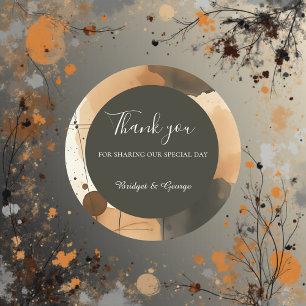 Sticker Rond mariage roux abstrait