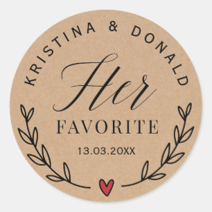 Sticker Rond Mariage Rustique Personnalisé Favoriser Sa Cla Kra