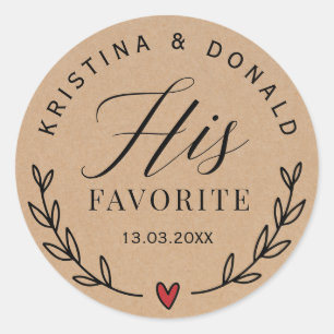 Sticker Rond Mariage Rustique Personnalisé Favoriser Sa Cla Kra