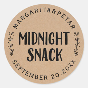 Sticker Rond Mariage rustique Snack de minuit