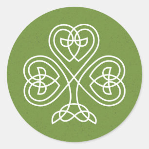 Sticker Rond Mariage Shamrock Celtic Knot