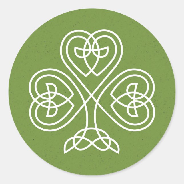 Sticker Rond Mariage Shamrock Celtic Knot (Devant)