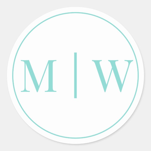 Sticker Rond Mariage simple 2 initial lun VS do-it-yourself cou (Devant)