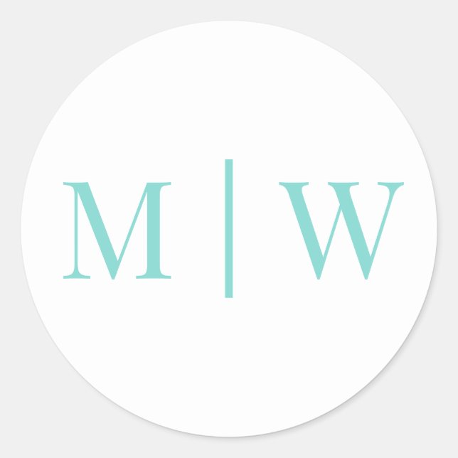 Sticker Rond Mariage simple 2 initial lun VS do-it-yourself cou (Devant)