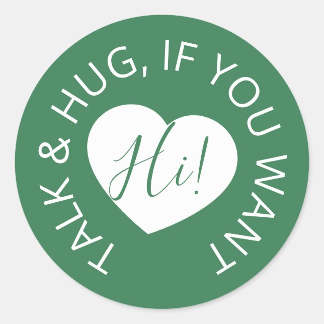 Sticker Rond Mariage social distance accueil coeur vert (Devant)