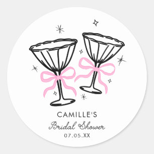 Sticker Rond Mariage sous Champagne Rose