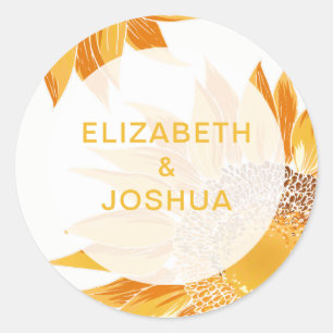 Sticker Rond Mariage SunFlower moderne