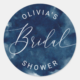 Sticker Rond Mariage sur la Côte Eau de toilette bleue marine