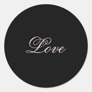 Sticker Rond Mariage tendance Love Calligraphie Script noir