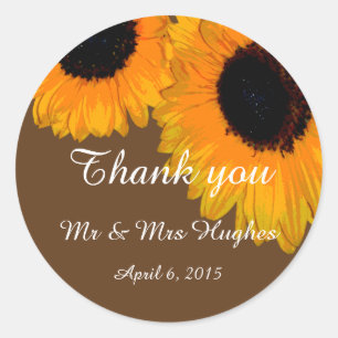 Sticker Rond Mariage tournesol