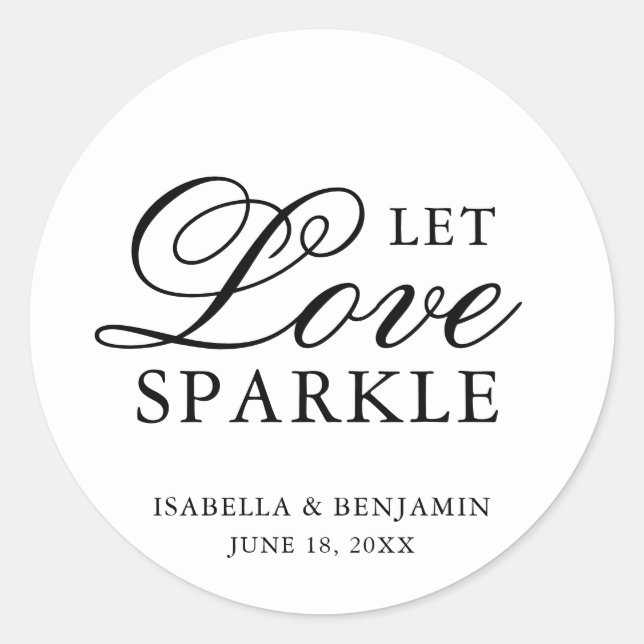 Sticker Rond Mariage traditionnel noir et blanc Formal élégant (Devant)