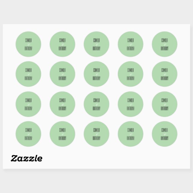 Sticker Rond Mariage turquoise (Feuille)