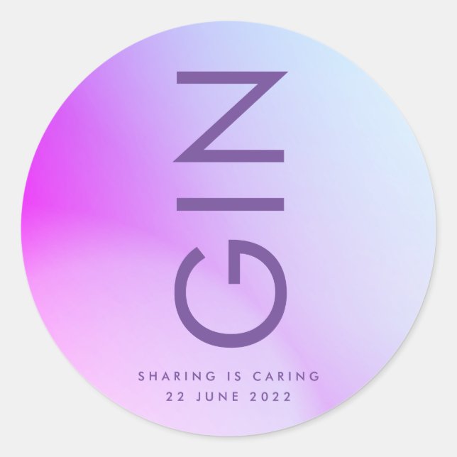 Sticker Rond Mariage Ultra Moderne Dégradé Violet Automne (Devant)