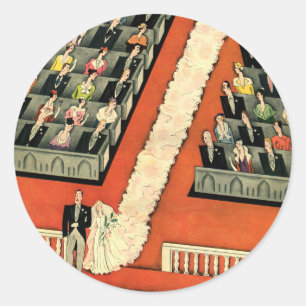 Sticker Rond Mariage vintage, Mariée Art Déco et mariée nouvell