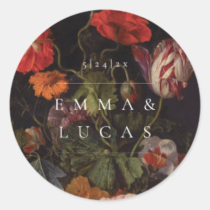 Sticker Rond mariage vintage moderne