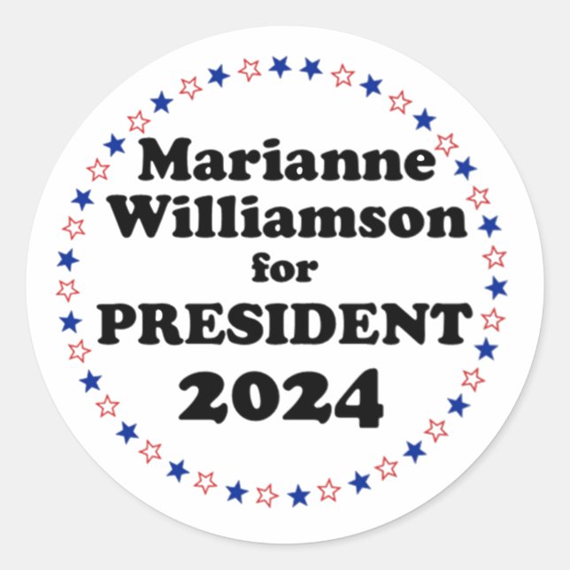 Sticker Rond marianne williamson pour la présidente 2024 (Devant)