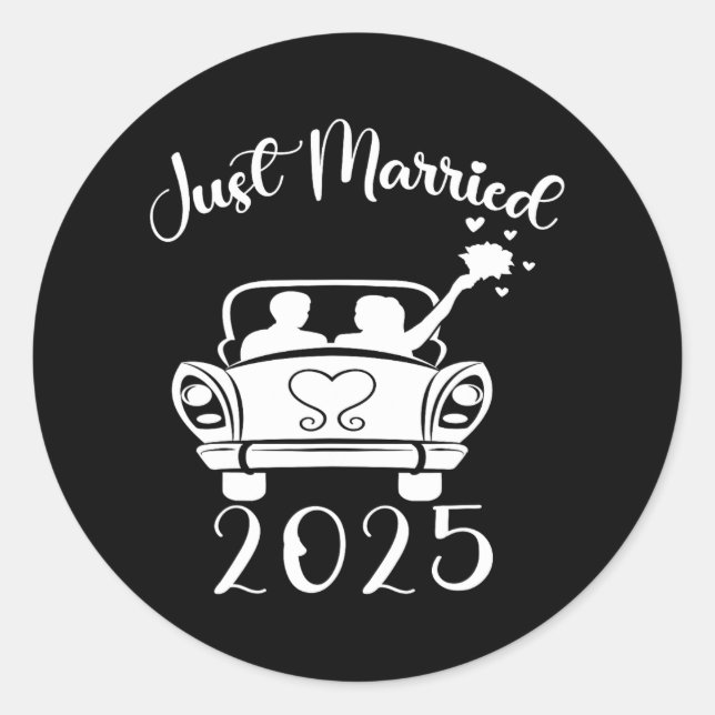 Sticker Rond Marié 2025 Cercles Mariages Correspondant Couple N (Devant)