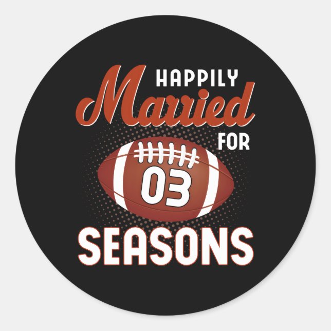 Sticker Rond Marié 3 ans Mariage (Devant)