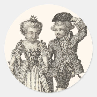Sticker Rond Marie Antoinette Louis XVI Vintage Costumes