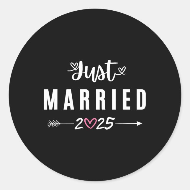 Sticker Rond Marié Est 2025 Mariage Lune De Miel Couples Et (Devant)