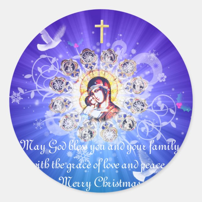 Sticker Rond Marie et Jésus (Devant)