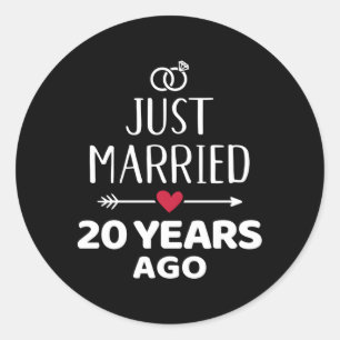 Sticker Rond Marié Il Y A 20 Ans Il Y A 20 Anniversaire De Mari