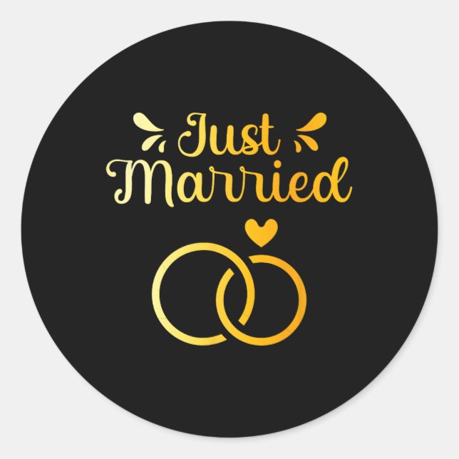 Sticker Rond Marié Juste Mariage Mariage marié mariée mariée ma (Devant)