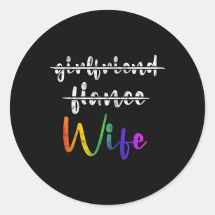Sticker Rond Marié Lgbt Mariage Fête de mariage Lesbienne Femme