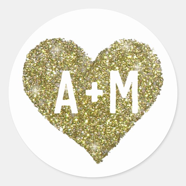 Sticker Rond Marié mariage marié monogramme romantique AMOUR (Devant)
