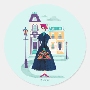 Sticker Rond Marie Poppins  Cuillère de sucre