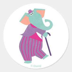 Sticker Rond Marie Poppins  Éléphant