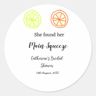Sticker Rond Mariée au citron Main Squeeze personnalisable