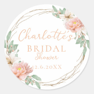 Sticker Rond Mariée de Boho Watercolor moderne