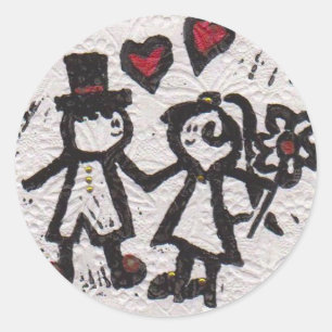 Sticker Rond Mariée et 2 e année