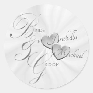 Sticker Rond Mariée et chambre d'argent pour le Mariage   Perso