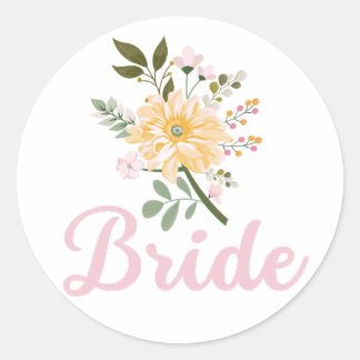 Sticker Rond Mariée florale