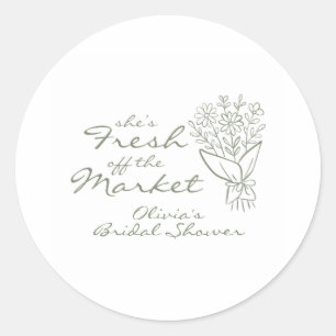 Sticker Rond Mariée Fraîchement Disponible
