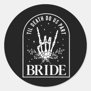 Sticker Rond Mariée Groom Skeleton Rock Couples Mariage Hal