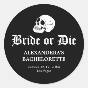 Sticker Rond Mariée ou mourir jusqu'à la mort Do us Party Bache