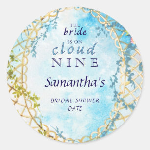 Sticker Rond Mariée sur un nuage Réception de mariage Rococo Re