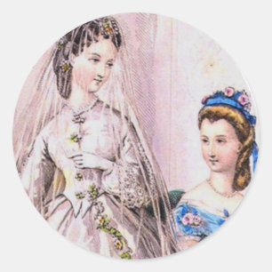 Sticker Rond Mariée victorienne 1863